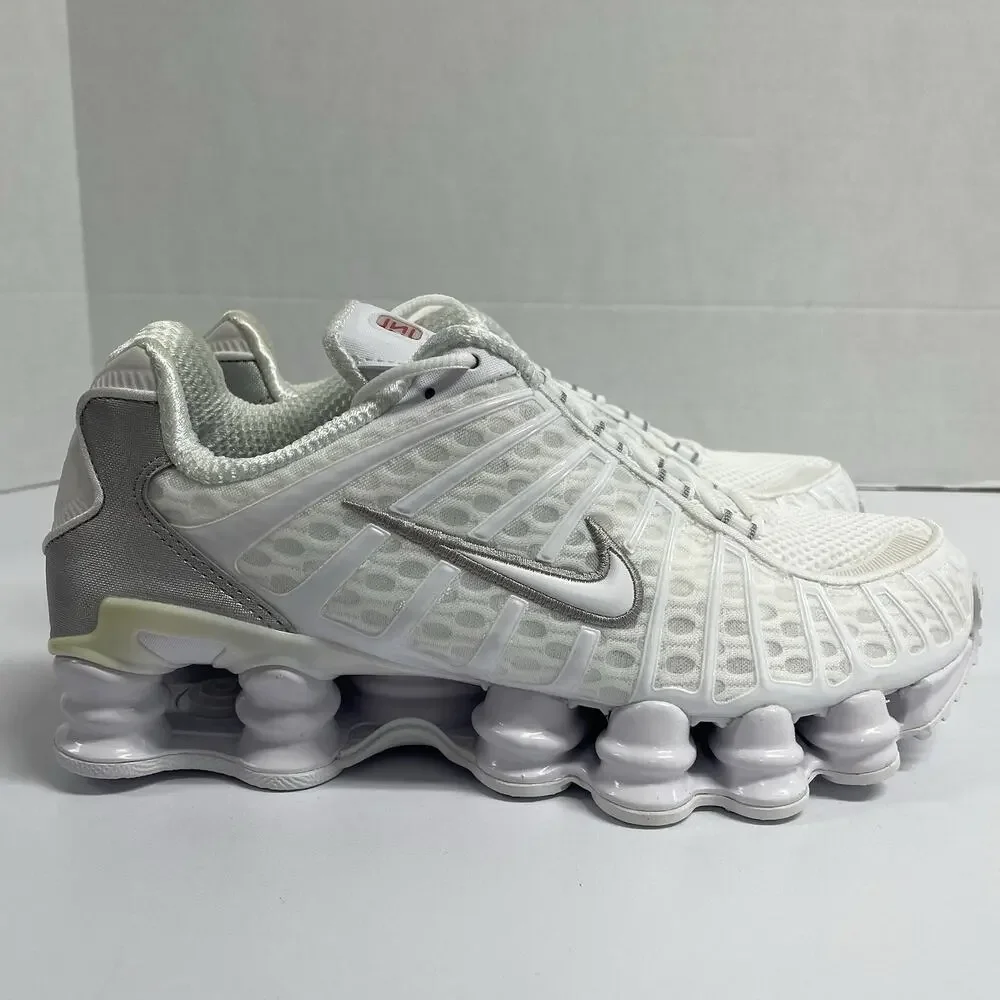 Nike Wmns Shox TL White Silver 2023 AR3566 100 Size 8 Women Vintage Yellowing